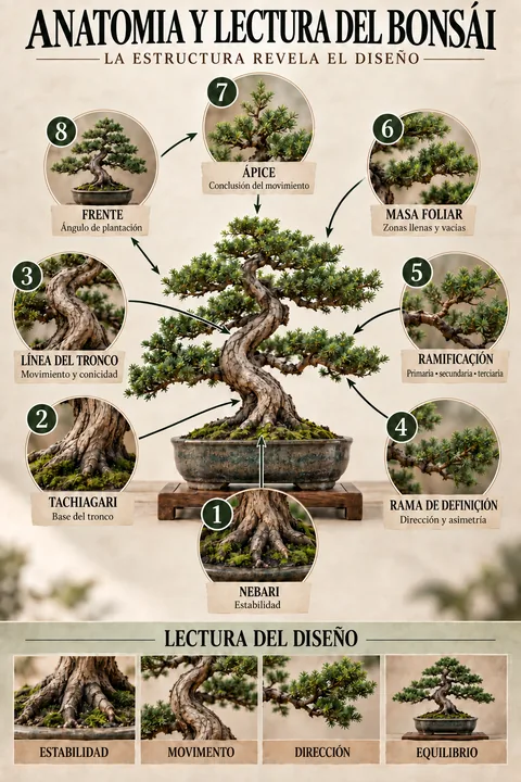 Anatomía y lectura del bonsái